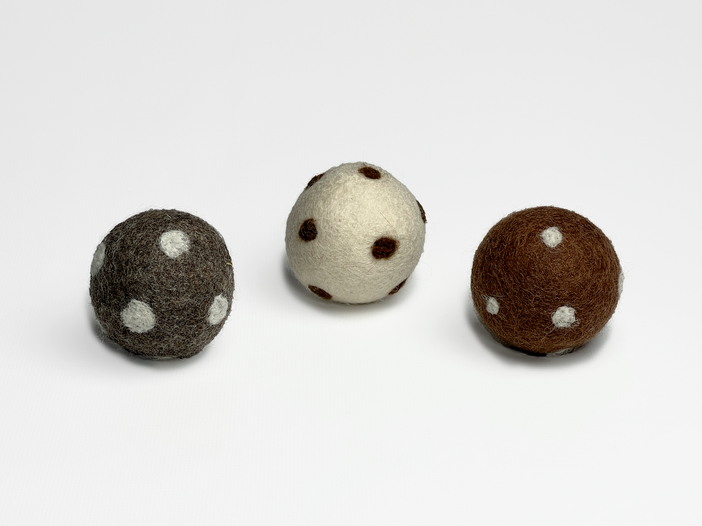 Cat Chaser Toys: Small 5cm Felt Balls (set of 3)