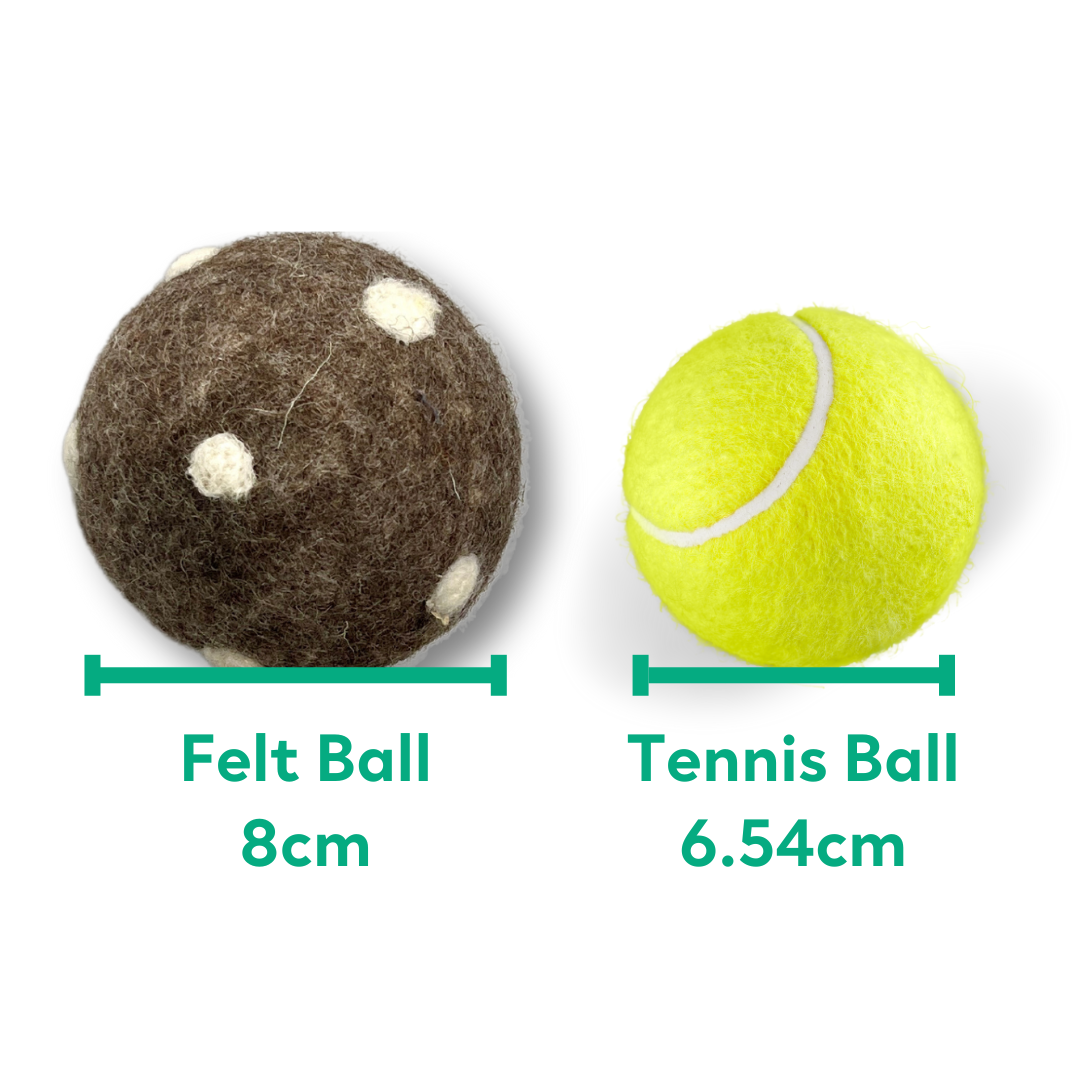 Dog Toys: Large 8cm Felt Balls (set of 2)