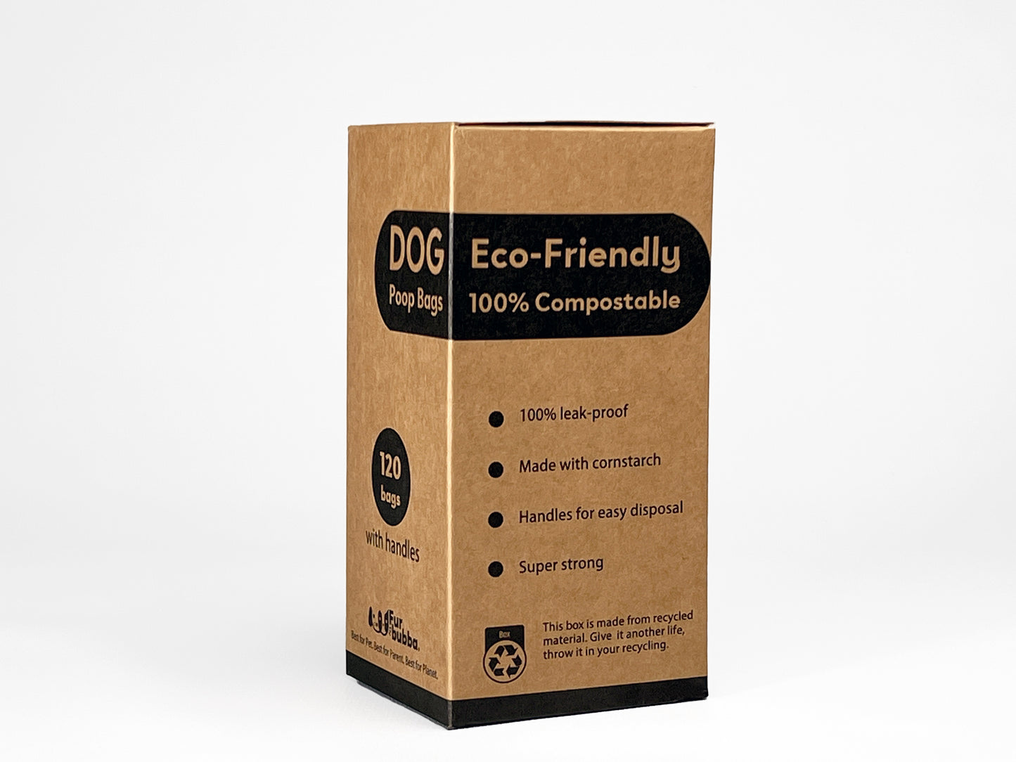 Furbubba Box of 120 Eco-Friendly Compostable Dog Poo Bags. Biodegradable Dog Bags with Handles
