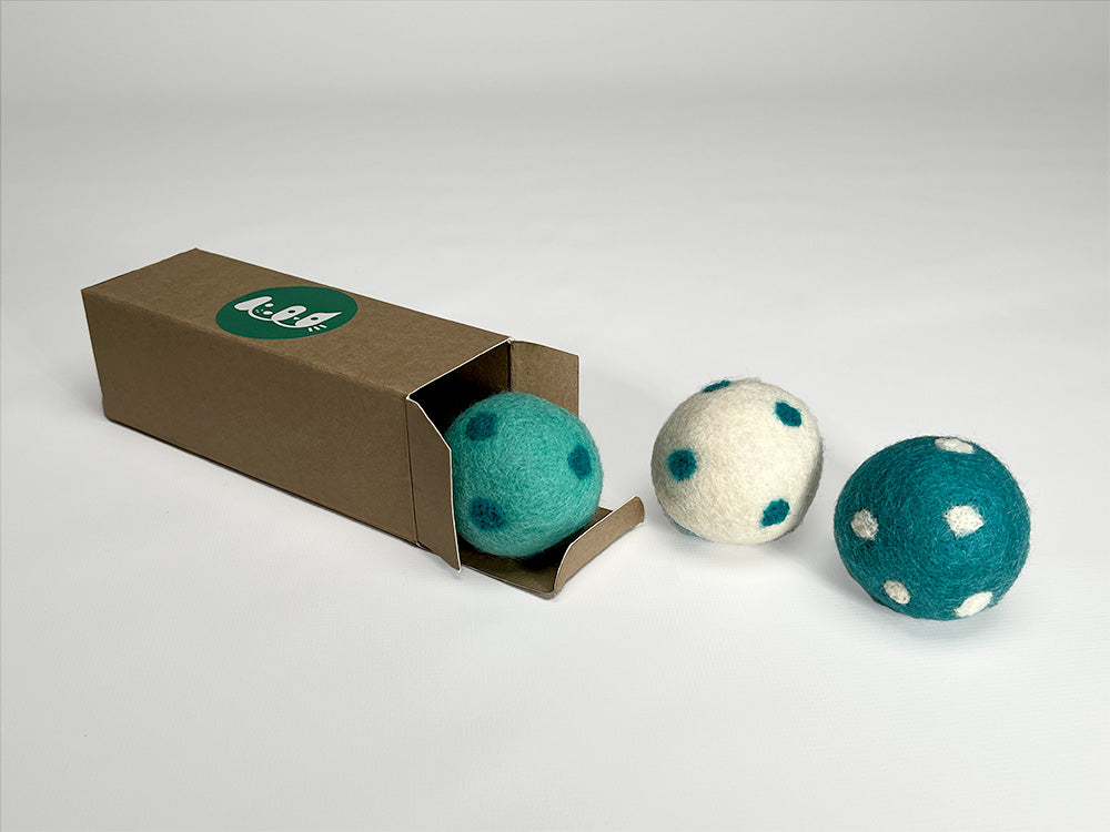 Cat Chaser Toys: Small 5cm Felt Balls (set of 3)