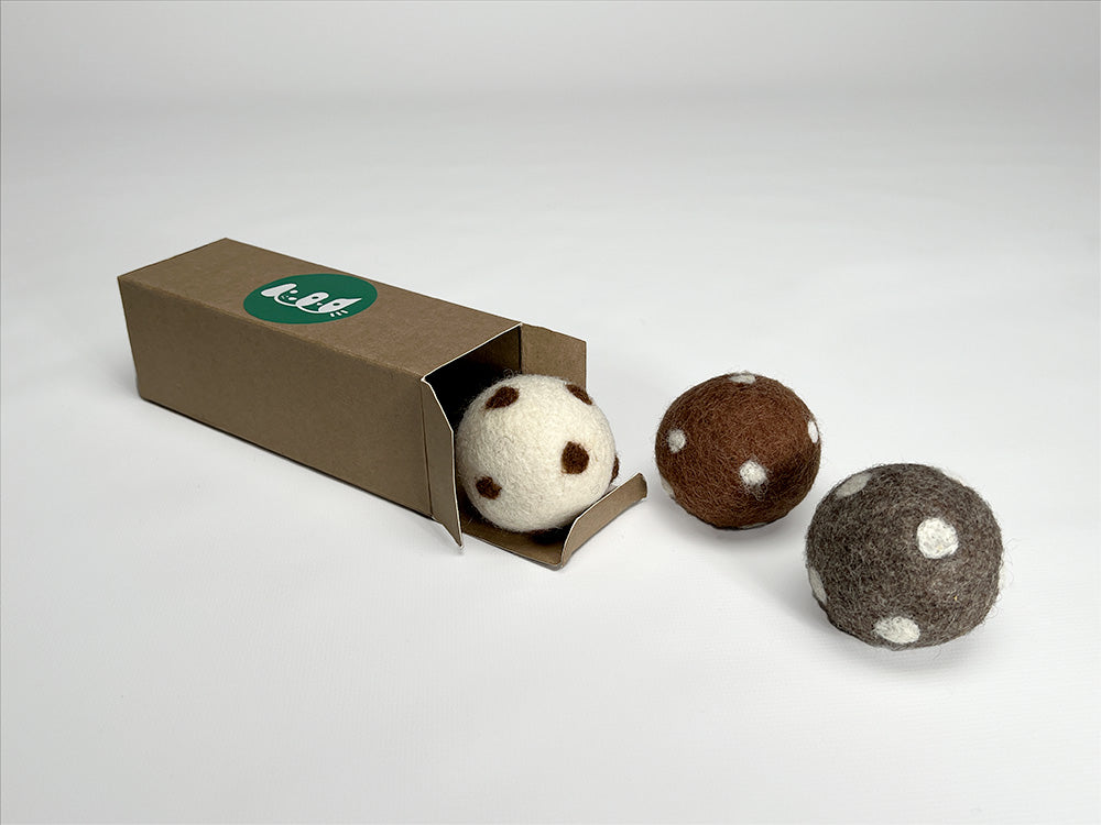 Cat Chaser Toys: Small 5cm Felt Balls (set of 3)